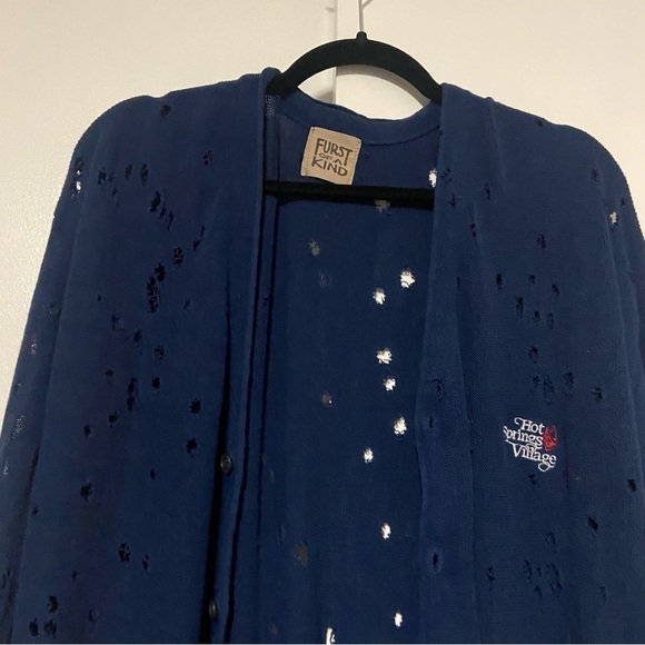 LF Furst of a Kind Women Distressed Sequin Elbow Cardigan Sweater O/S - Picture 3 of 8